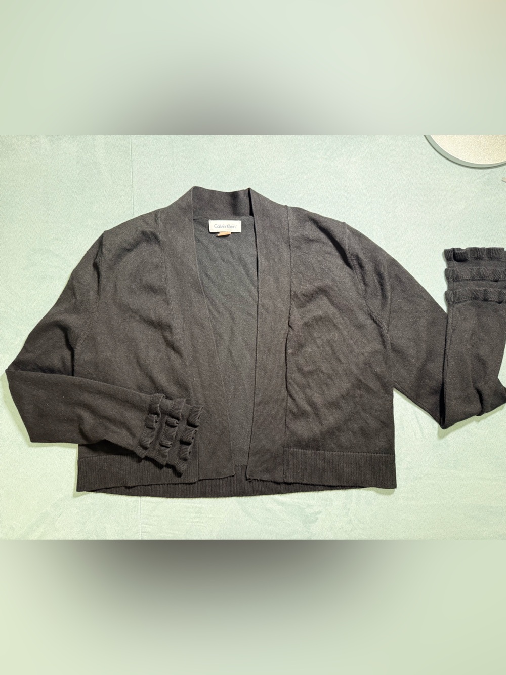 Calvin Klein Black Knit Top with Label Detail